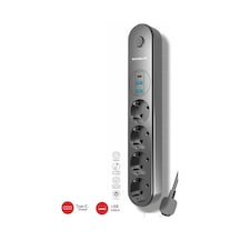 Winnboss Termal Akım Korumalı Usb Ve Type C 2.1a Şarj Çıkışlı 10a 2500w 4'lü Uzatma Grup Priz 3402 2 M