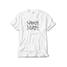 Napalm Death Logo Symboll Beyaz Tişört Beyaz
