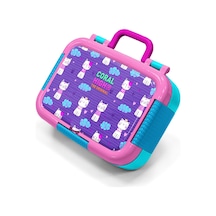 Coral High Kids Mor Pembe Kedi Desenli Paslanmaz Çelik Beslenme Kabı 39206 Mor