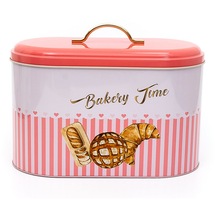 Sprinkles Bakery Time Desenli Oval Metal Ekmek Kutusu, 10.4 Lt