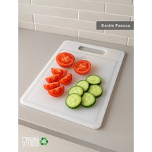 Düz Kesim Panosu Doğruma Tahtası Salata Meyve Kesme Tahtası 31x22 Cm Şeffaf