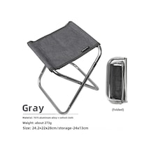 Skycity 7075 Alyuminyum Çıkışlı Katlanabilir Sandalye - Balıkçılık, Manç, Kamp İçin Taşınabilir Konforlu Oturak Gri Gri