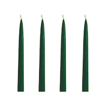 Balmumu Mum 4 Adet Standart Şamdan Mumu 25cm Boy 2cm Kalınlık Yeşil Dekoratif Mum Yeşil 50 x 22