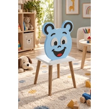 Sulorahome Mavi Happy Face Figürlü Çocuk Sandalyesi Açık Mavi