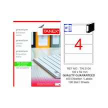 Laser Etiket 100 Lü 192x59mm Tw-2104 Tw2104las10100 0483