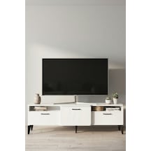 Mistral Tv Sehpası Metalik Beyaz 160x40 Cm Diğer