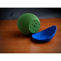 Bezos 3d Baskı Küre Saksı - Kafes Dokulu İki Parçalı Dekoratif Saksı - Yeşil-mavi Ventra Standart