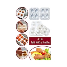 Içli Köfte Yapma Aparatı Pratik 4'lü Içli Köfte Kalıbı Silikon Beyaz Diğer
