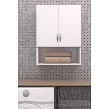 Esila Makina Üstü Dolap, Banyo Dolabı, Çamaşır Dolabı, Havlu Dolabı, Kapaklı Dolap - Beyaz Diğer