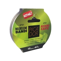 4701 Krepe Bantı 60 Derece Isıya Dayanıklı Askılı Kağıt Maskeleme Bandı 19mmx40mt Diğer