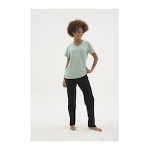 Angbutik Kocabey Kkt-26152k Kadın V Yaka Pijama Takımı Su Yeşili