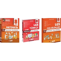 Gizli 2025 8. Sınıf Lgs Matematik + Türkçe + Fen Alıştırmalı Soru Bankası Seti 3 Kitap