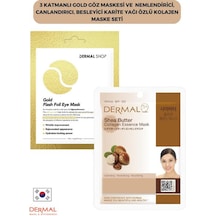 Dermal 3 Katmanlı Gold Göz Maskesi + Karite Yağı Özlü Kolajen Maskesi