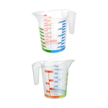 Ölçü Kabı Dereceli Renkli 1000 Ml + 300 Ml Set Çok Renkli