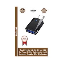 Özel Üretim Yd-70 Siyah Usb To Type-c Mini Telefon Çevirici Adaptör Arayüz Ofis Bilgisayar