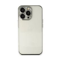 Newface Apple İphone 14 Pro Max Kılıf Razer Lensli Silikon - Gümüş