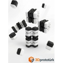 3dprototürk Siyah Beyaz Taraftar Özel Seri Sonsuzluk Küpü Infinity Cube Fidget Toy Stres Giderici Hediyelik