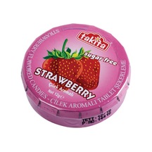 5 Adet Takita Çilek Aromalı Şekersiz Tablet Şeker 12 G
