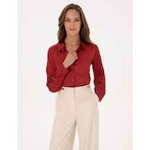 Pierre Cardin Kadın Bordo Gömlek Desenli 50319346-vr014 Bordo