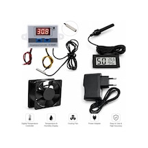 Kuluçka Dijital Termostat Seti, Fan, Adaptör, Higrometre, 1500w, -50 C İle 110 C, Kuluçka Makinesi İçin