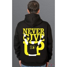 Bumeta John Cena Never Give Up Sporcu American Güreşi Sweetshirt Unisex Kapüşonlu Hoodie Siyah