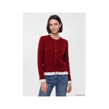LC Waikiki Alıta Cıty Farkıyla Lcw Modest Bordo Triko Düz Kadın Hırka Bordo - 931514642 Bordo