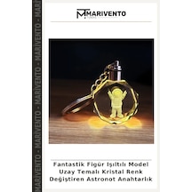 Fantastik Figür Işıltılı Model Uzay Temalı Kristal Renk Değiştiren Astronot Anahtarlık