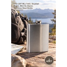 2 Adet Paslanmaz Çelik Matara 7 Oz 207 Ml Tekli, Seyahat Şişesi, Mini Su Şişesi, Stainless Steel Bottle