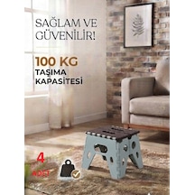 4 Adet Mini Sağlam Dayanıklı Kullanışlı Şık Katlanır Tabure Ma099 Gri 4 Adet