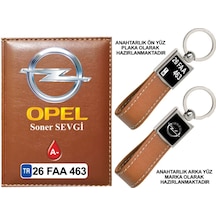 Plakanıza Özel Opel Logolu Taba Ruhsat Kabı Ve Anahtarlık