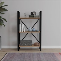 Hera 3 Raflı Metal Kitaplık Atlantik Çam 60cm
