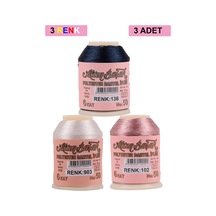 3 Adet Altınbaşak Oya Ve Dantel İpi 20 Gr - Royaleks - No: 903 - 102 - 136