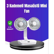 720 Döner Çift Taraflı Masaüstü Vantilatör Usb Şarjlı Sessiz Fan Çok Renkli