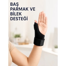 Metal Atelli Başparmak Destekli El Bilekliği Ayarlanabilir De Quervain Bilek Desteği Siyah
