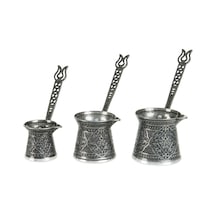 Cezve Takımı - Üçlü Zamak - Kalaylı