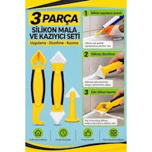 3 Parça Fayans Derz Ve Silikon Kazıyıcı Temizleme Aparatı Mala Seti