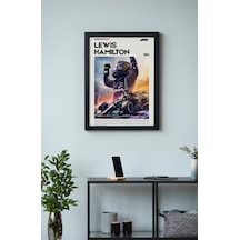 Lewis Hamilton Ahşap Çerçeveli Poster Tablo Mercedes Amg F1 Masterpiece