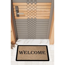 Rugmood Modern Dijtal Baskı Kalın Çerçeveli Welcome Kapı Önü Paspası Çok Renkli