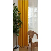 Koyu Sarı Ada Fon Perde Pilesiz Extraforlu Düz Dikim Büzgü Pile-koyu Sarı Koyu Sarı