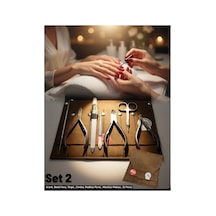 Solingen Manikür Pedikür Seti Çantalı Set 2 / 7 Parça Batık Pens Tırnak Pens Cımbız Törpü Et Makası
