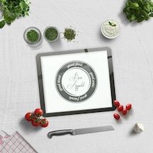 Decorita Cam Kesme Tahtası | Good Food - Beyaz Fon | 29cm x 34cm