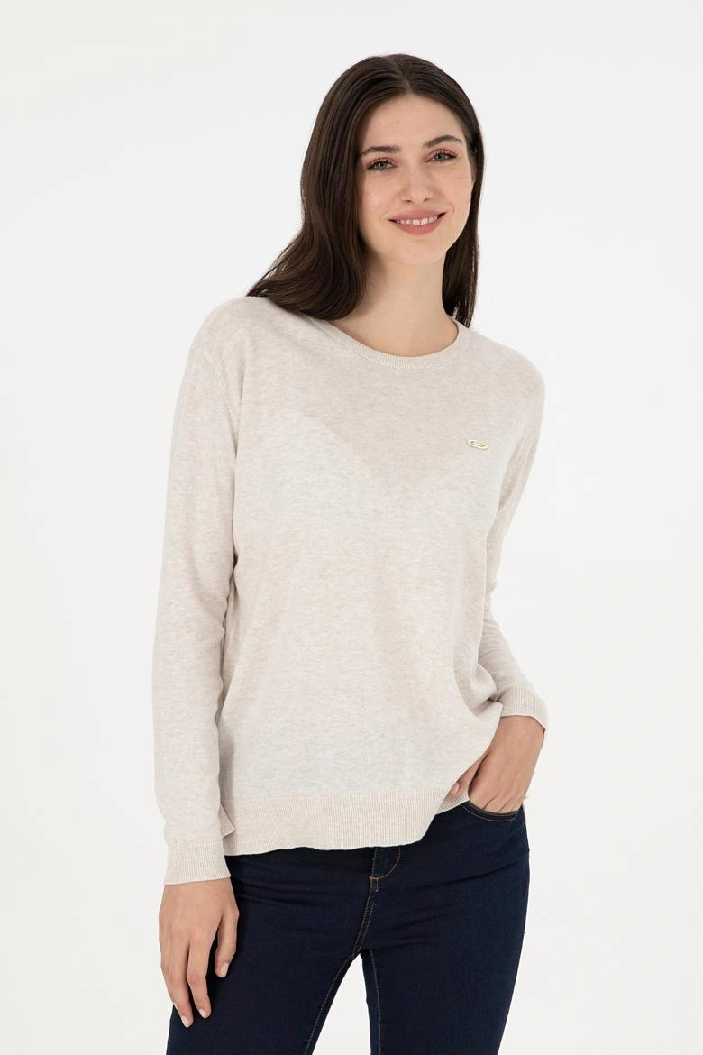 U.s. Polo Assn. Kadın Triko Kazak G082sz0tk-000-1923484 Taş Melanj
