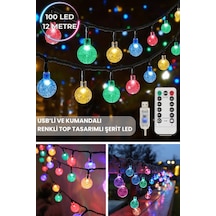 Technosmart 100 Ledli Usbli Kumandalı 8 Modlu Kristal Toplu Işık Parti Süsleme Organizasyon RGB
