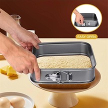 Ulzyvf Yaylı Kek Kare Kalıp 9 Gri İnç Cheesecake Kalıbı Gri