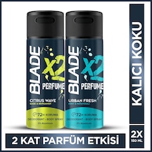 Blade X2 Perfume Citrus & Urban Erkek Deodorant Body Spray 2x150 Ml Leke Bırakmaz