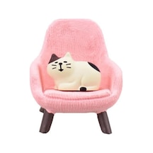 Pembe Sandalyedeki Kedi Mini Figür