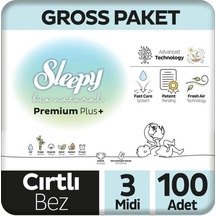 Nessiworld Sleepy Bio Natural Bebek Bezi Gross Paket 3 Beden 4-9 Kg 100 Adet-39086