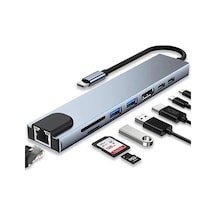 Buğz Type C Girişli 8 Port Dönüştürücü Ve Çoklayıcı