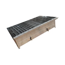 Paslanmaz Kömürlü Mangal 40 X 70 Cm Masaüstü Gri
