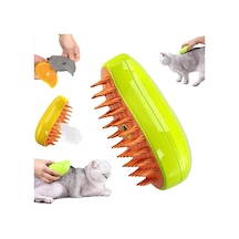 Justie Pet Buharlı Kedi Tarağı Buharlı Kedi & Köpek Yıkama Fırçası Turuncu - Yeşil